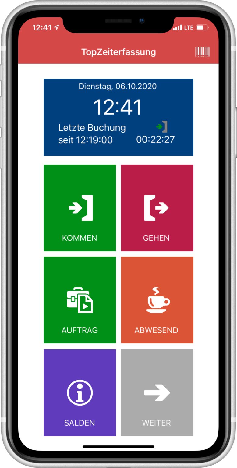 Mobile Zeiterfassung TopKontor Zeiterfassung › TopKontor Zeiterfassung